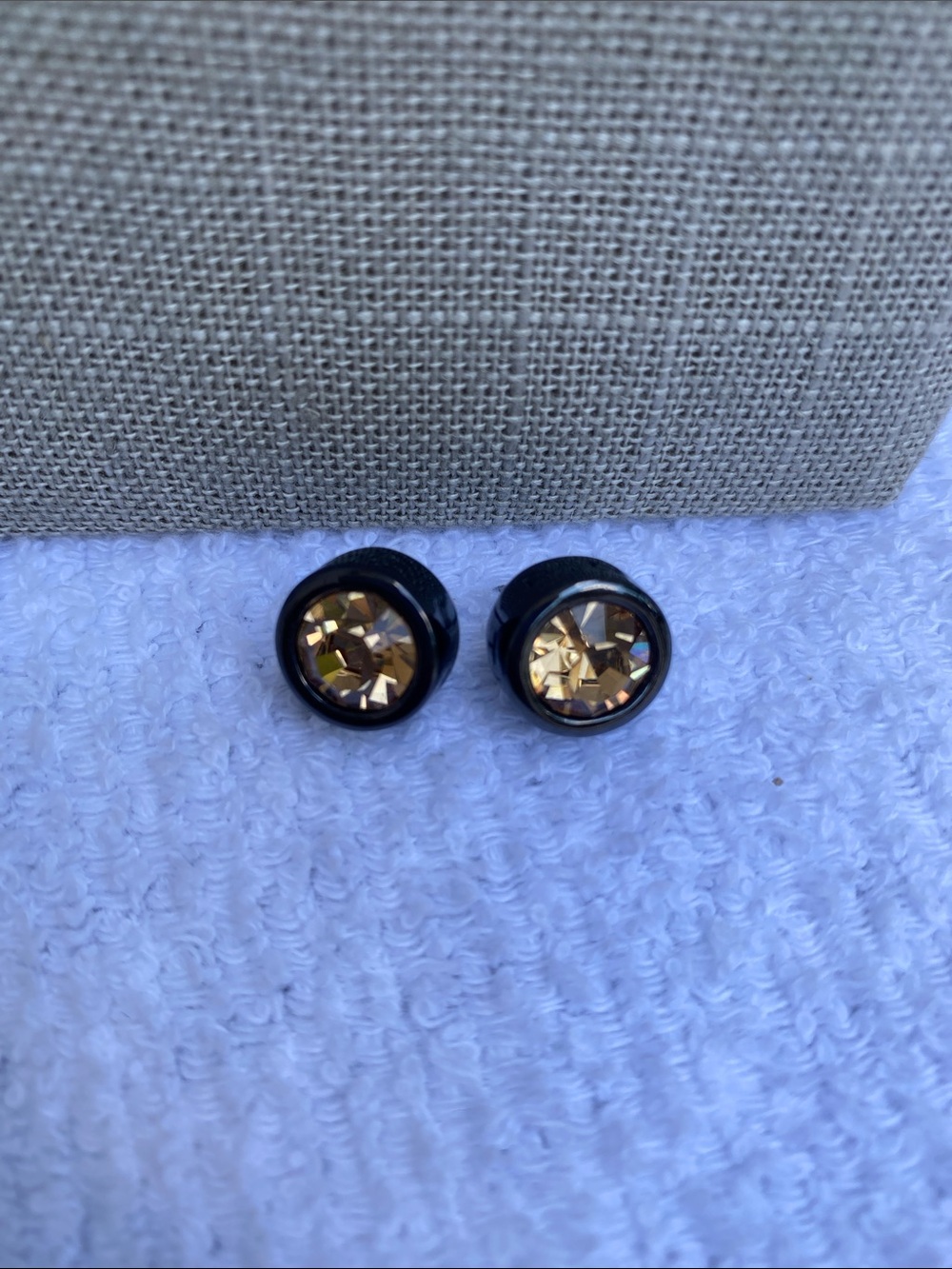 Tahari Black Crystal Stud Earrings